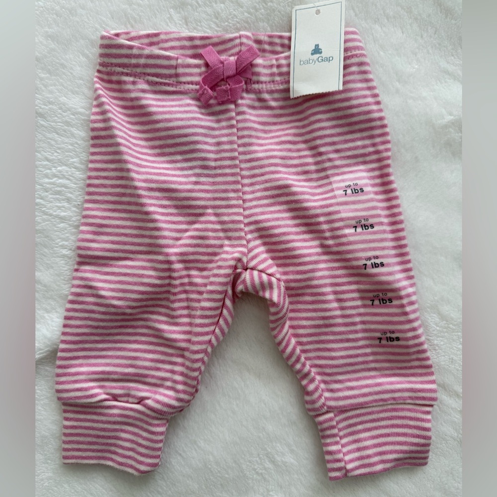 Baby Gap Pink & White Striped Newborn Pants – NWT